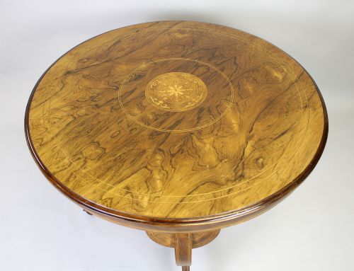 Edwardian Rosewood Inlaid Center Table