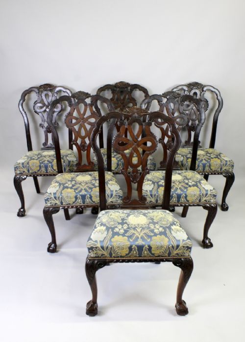 A Good Set of Eight Mahogany Claw and Ball Chairs