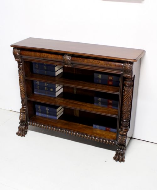 A Wonderful Carved William IV Open Bookcase