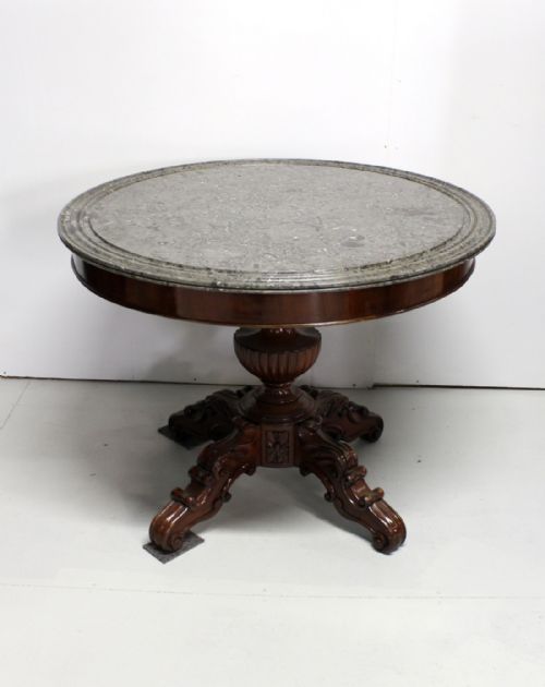 A Victorian Mahogany Marble Top Center Table