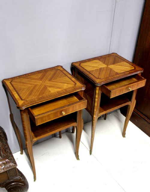 A Beautiful Pair of Satinwood Lamp Tables