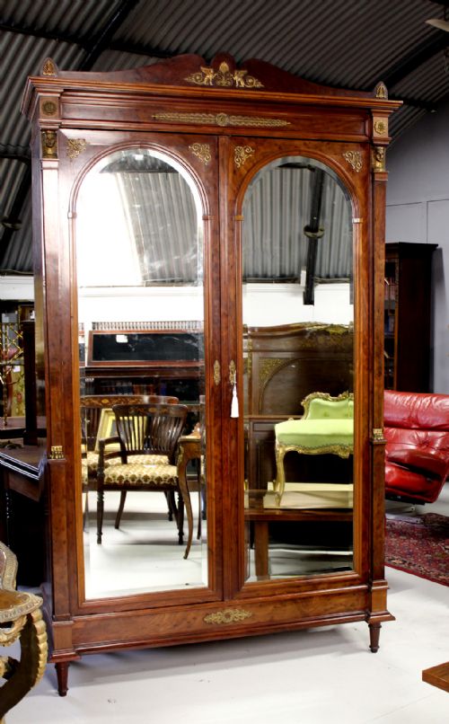 A Lovely French Empire Ormolu Mounted Two Door Wardrobe
