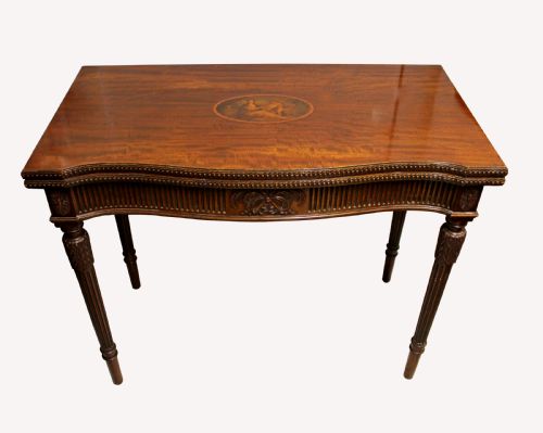 A HEPPLEWHITE STYLE MAHOGANY CARD TABLE