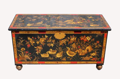 A Very Pretty Decorative Japanese Lacquered Coffer Chest