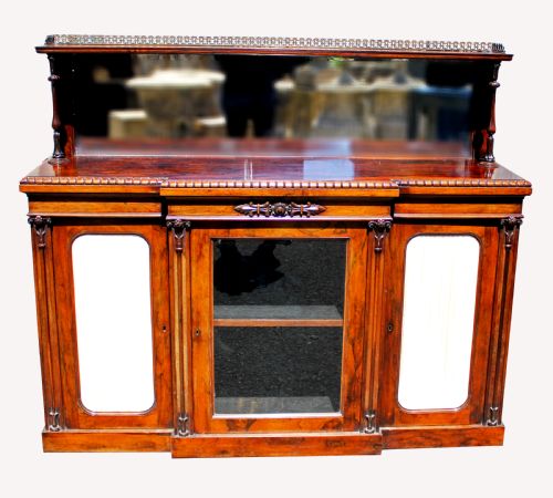 A William IV Rosewood Three Door Breakfront Cabinet Chiffonier by Holland & Sons