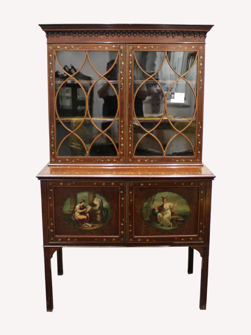 A Beautiful Victorian Mahogany and Painted Bookcase
