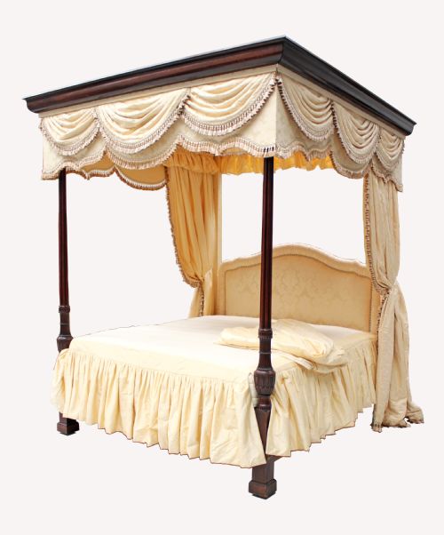 A Fantastic Antique Carved Mahogany Four Poster Bed