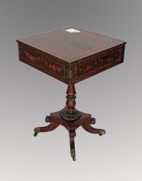 A Beautiful 19th Century Mahogany and Painted Side Table