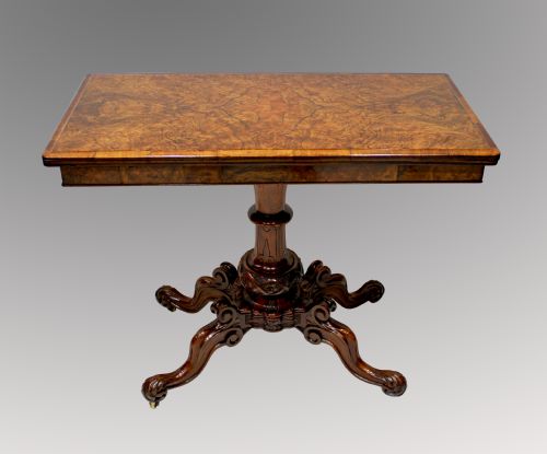 A Very Beautiful Victorian Burr Walnut Tea Table