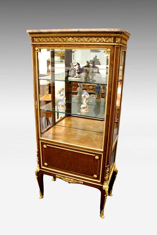 A 19th Century French Mahogany Vitrine Cabinet Attributed to Paul Sormani