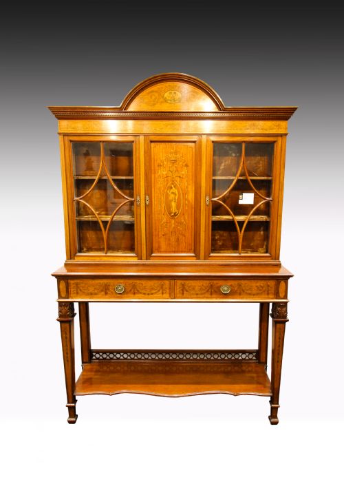A Fantastic Quality Satinwood and Marquetry Inlaid Cabinet on Stand by Edwards and Roberts