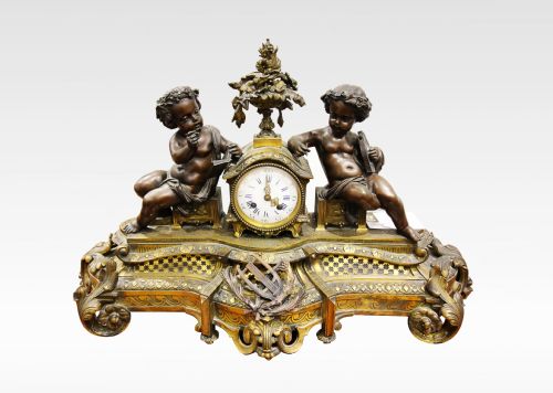 19th Century French Bronze Mantle Clock