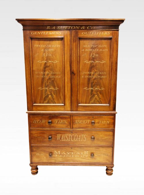 A Beautiful Victorian Mahogany Haberdashery Linen Press