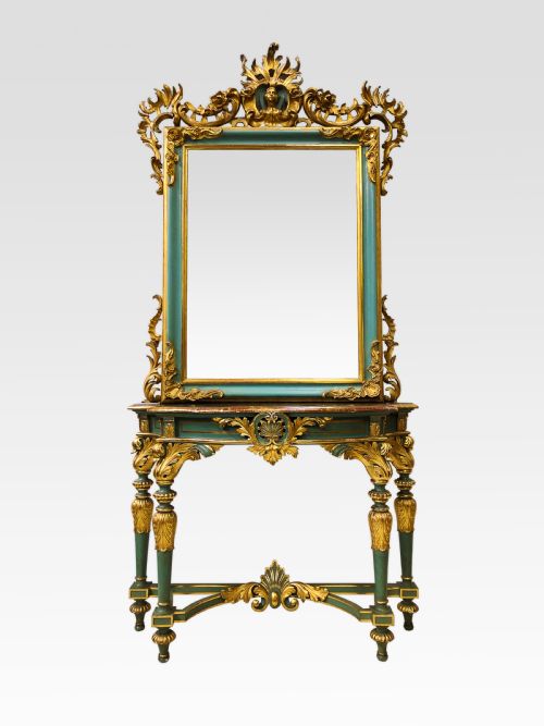 Quality Italian Carved Giltwood Console Table & Mirror
