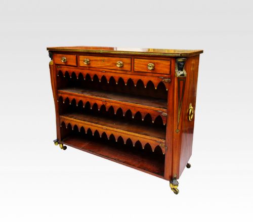 An Unusual Regency Egyptian Revival Open Bookcase in the Manner of George Oakley