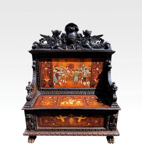 19th Century Italian Carved Settle / Bench