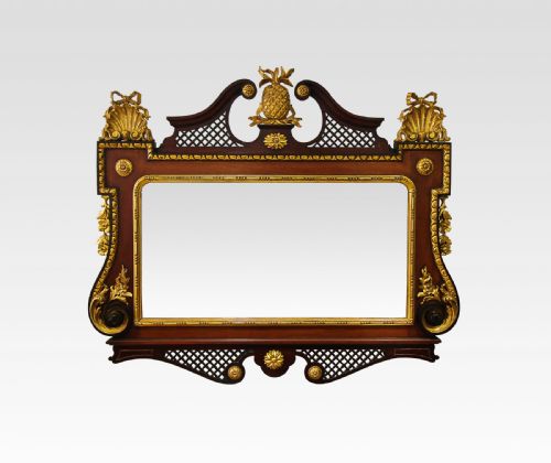 Georgian Style Mahogany and Gilt Mirror