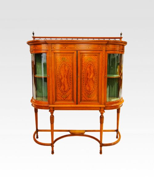 Edwardian Satinwood & Inlaid Display Cabinet by Maple & Co