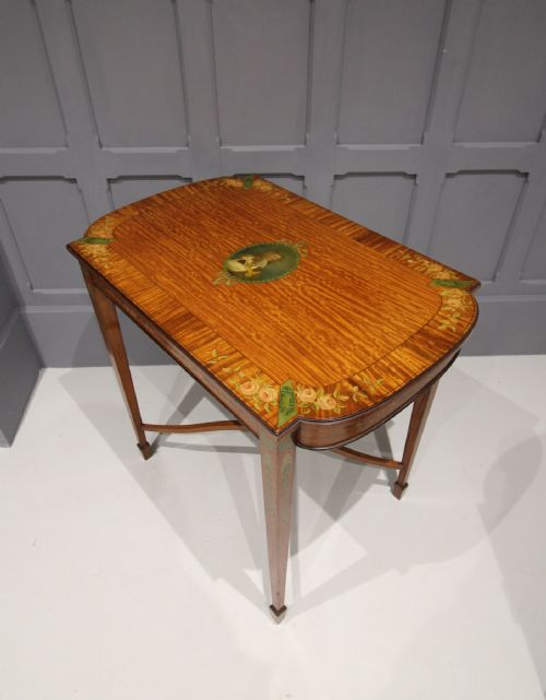 Edwardian Satinwood Painted Table