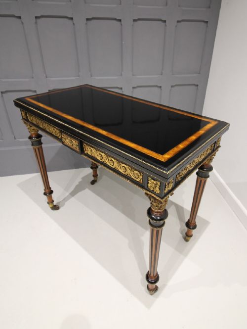 Victorian Mahogany, Satinwood, Ebonized & Ormolu Mounted Card / Games Table