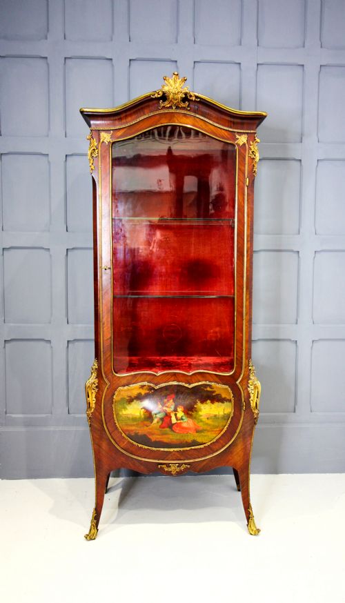 A French Kingwood & Ormolu Mounted Vernis Martin Vitrine Cabinet