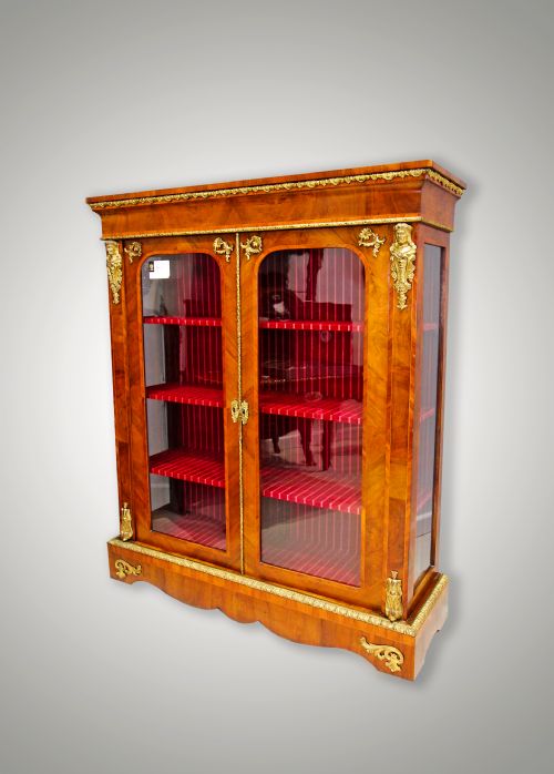 A French Kingwood & Walnut Ormolu Mounted Display Cabinet
