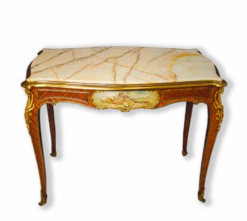 A Fine Quality 19th Century French Kingwood Marble Top Centre Table