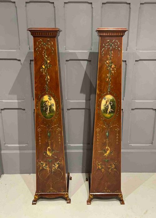 Stunning Pair of Mahogany Painted Pedestals / Stands
