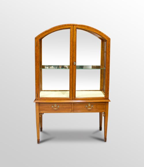Edwardian Satinwood Dome Top Display Cabinet