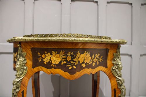 VICTORIAN KINGWOOD MARQUETRY INLAID JARDINIERE PLANTER - ADDITIONAL PHOTO 2