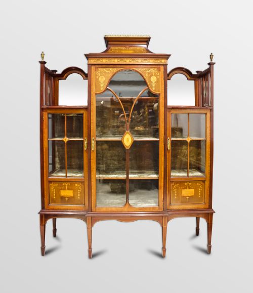 A Beautiful Edwardian Inlaid Display Cabinet