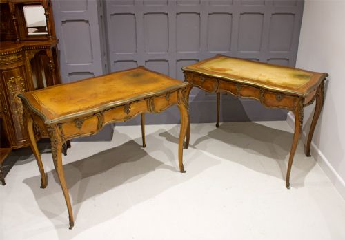 A Pair of French Kingwood & Ormolu Mounted Writing Tables