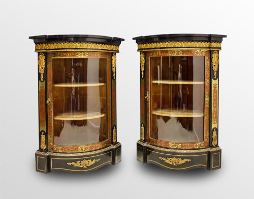 Two Closely Identical Boulle Corner Cabinets