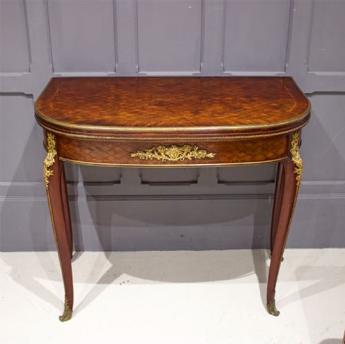 Stunning Quality French Parquetry Inlaid Games Table in the Francois Linke Manner