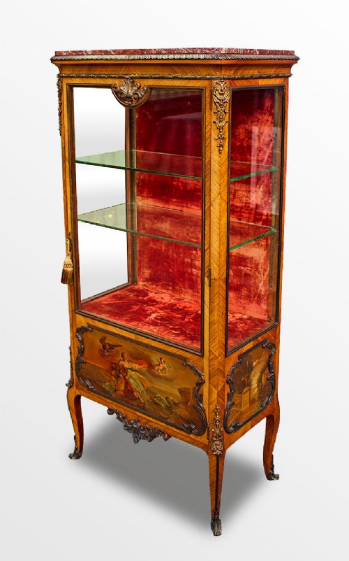 A Very Beautiful Quality Vernis Martin Kingwood Cabinet Signed V.gossens