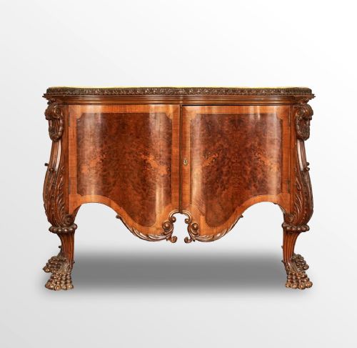 Italian Burr Walnut Side Cabinet