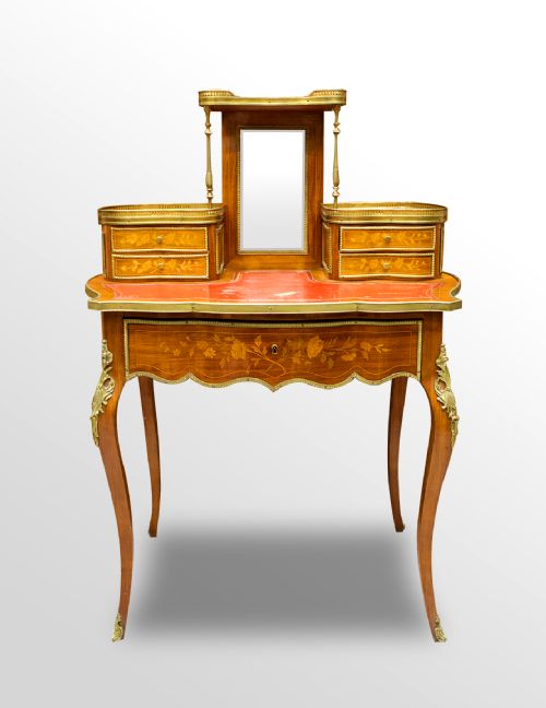 19th Entury Marquetry Inlaid Bonheur Du Jour / Desk