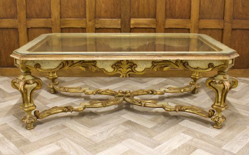 fig 1. Carved Gilt Painted Italian Coffee Table