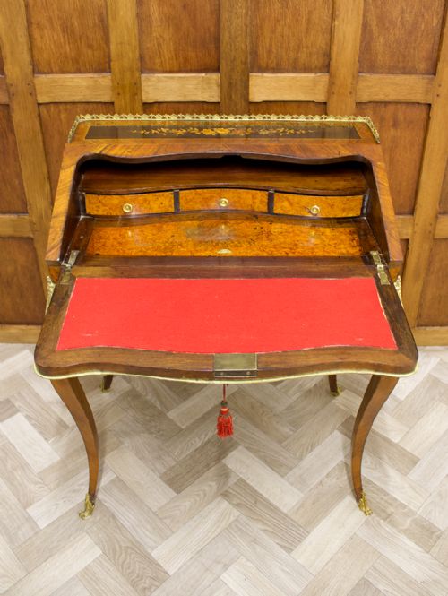 fig 2. French Kingwood & Ebonised Marquetry Inlaid Writing Bureau