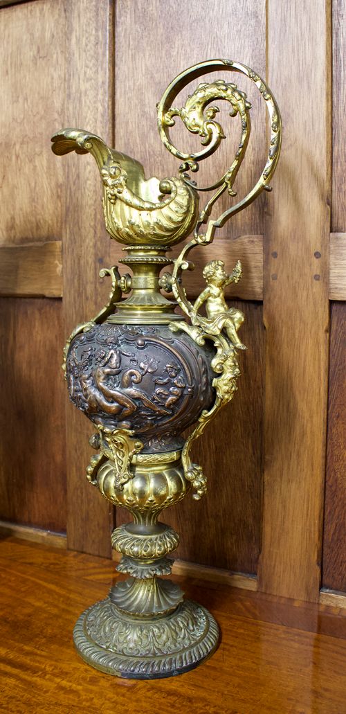 fig 3. French Pair Of Gilt Metal & Bronze Ewers