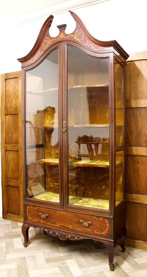 fig 3. Edwardian Two Door Mahogany Inlaid Display Cabinet