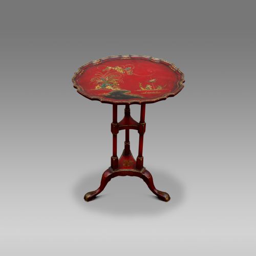 A Red Lacquered Chinoiserie Occasional Table by Charles Tozer