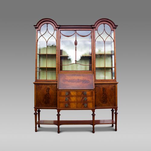 Edwardian Flamed Mahogany Display Cabinet