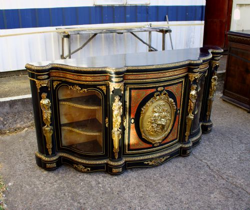 fig 2. Quality 19th Century French Boulle & Ormolu Mounted Credenza / Sideboard