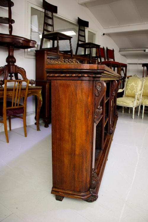 fig 4. Rare Large Country House Rosewood Antique Open Bookcase - Possibly by Gillows