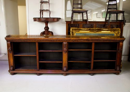 fig 5. Rare Large Country House Rosewood Antique Open Bookcase - Possibly by Gillows