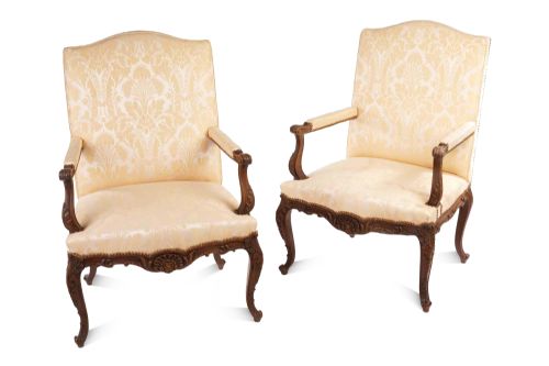 fig 2. Antique French Carved Oak Salon Suite - Settee & Two Chairs