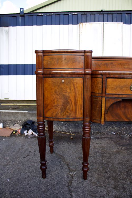 fig 3. Early Victorian Flamed Mahogany Country House Sideboard in manner of Gillows