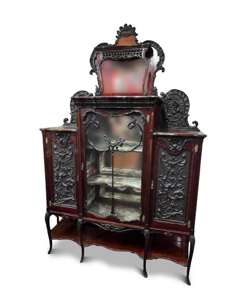 19th Century Victorian Carved Mahogany Chiffonier / Cabinet