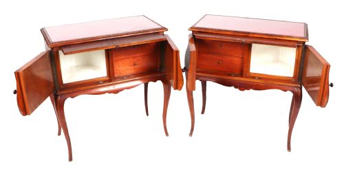 fig 2. Pair Of French Antique Walnut Bedside Cabinets